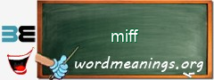 WordMeaning blackboard for miff